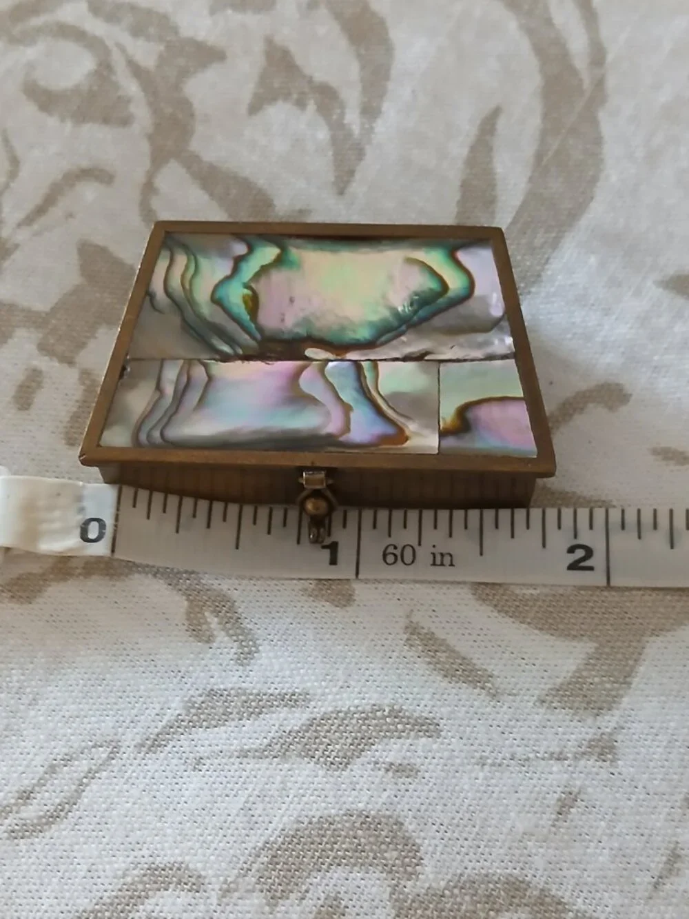 Beautiful Small Vintage Abalone Jewel Box (see measurements)